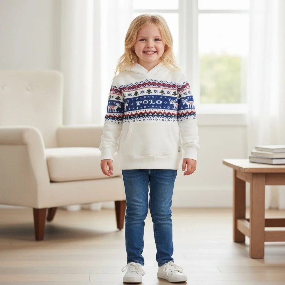 NWT Polo Ralph Lauren Kids Logo Fleece Hoodie Holiday Winter Classic Preppy Warm